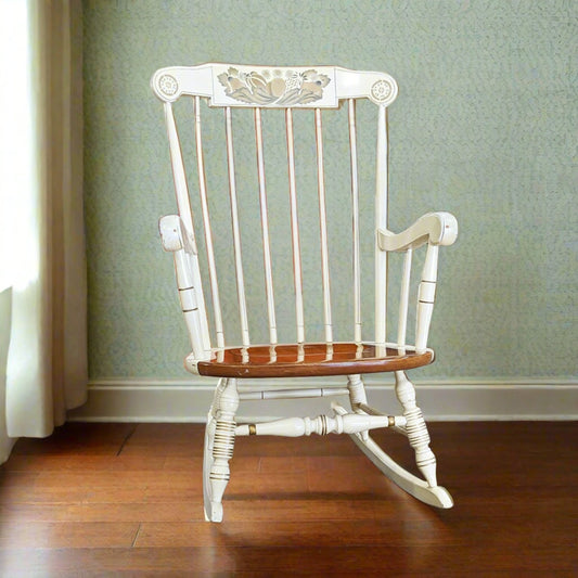 Vintage Painted Maple Rocking Chair