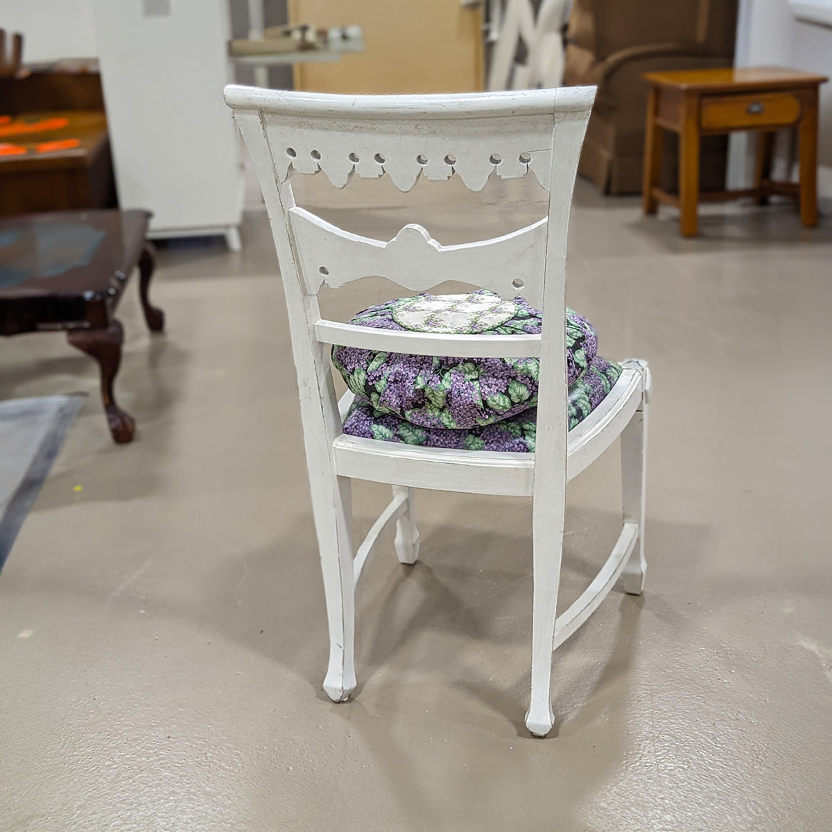 Antique White Desk Chair w Cushions Habroc Online ReStore