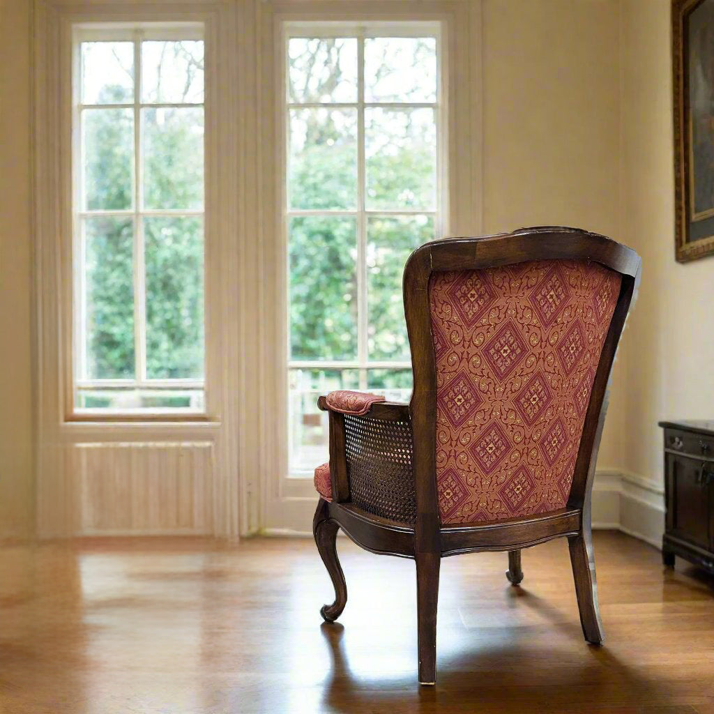 Carved Mahogany Armchair Rear View