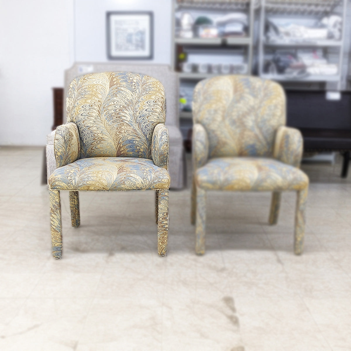 PAIR Earthy Peacock Armchairs (Sold Separately) - Habroc - Online ReStore