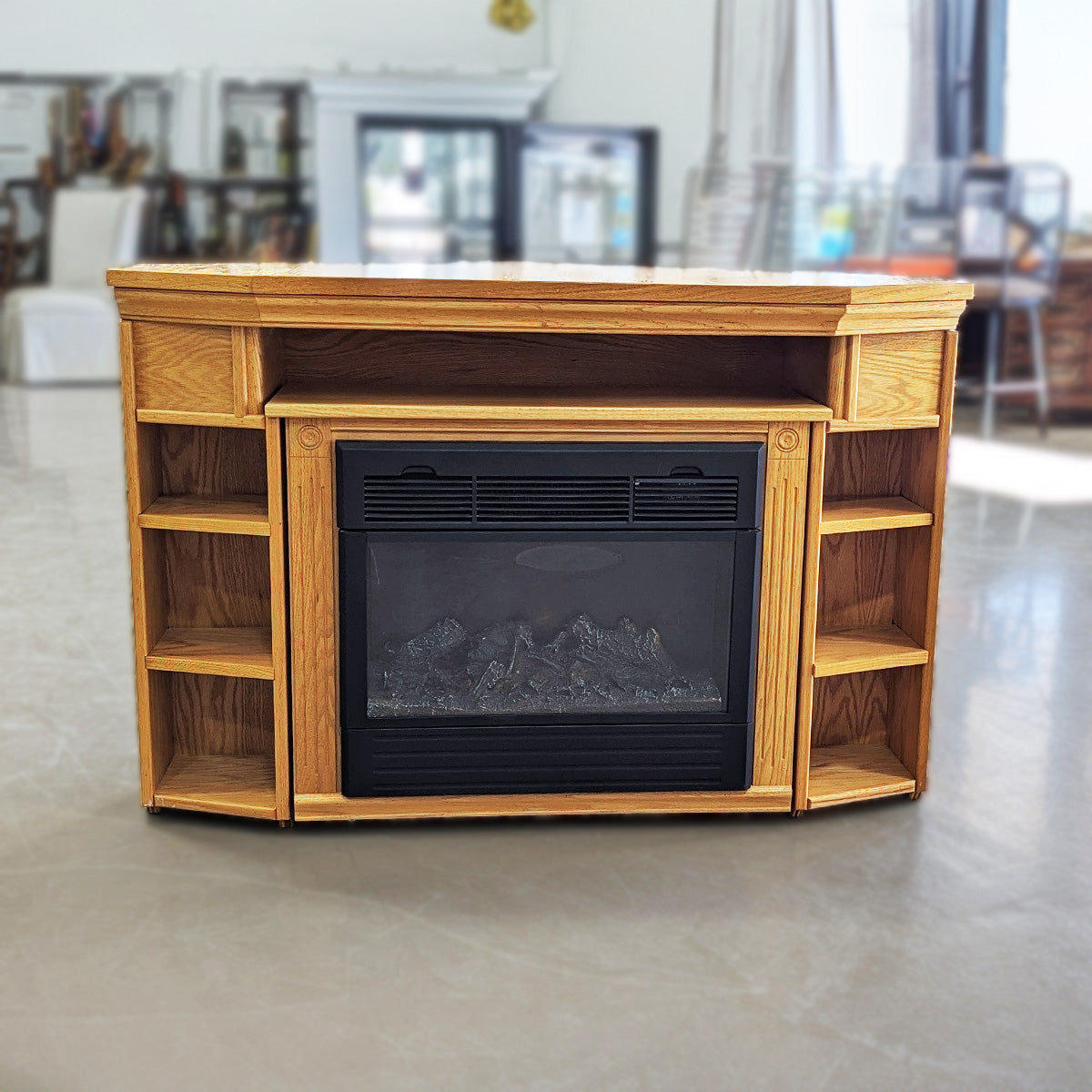 Electric Fireplace w/Oak Frame - Habroc - Online ReStore