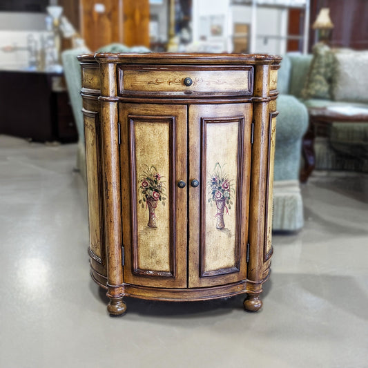 Faux Painted Half Round Console Credenza