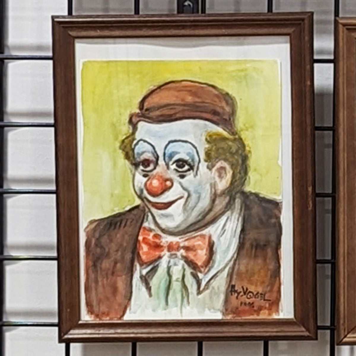 PAIR Colorful Clown Watercolor Paintings Signed by Hy Vogel (Sold Separately) - Habroc - Online ReStore