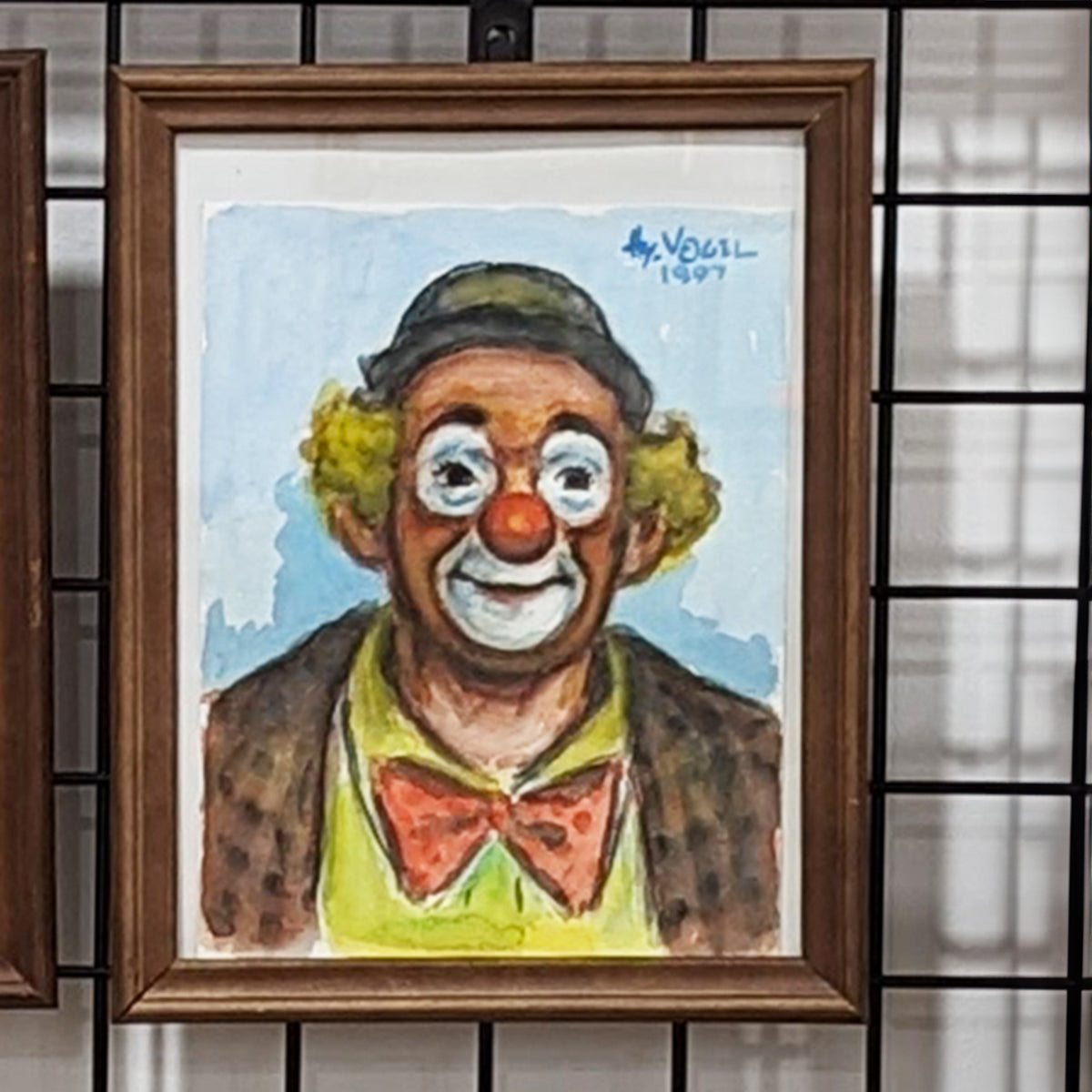 PAIR Colorful Clown Watercolor Paintings Signed by Hy Vogel (Sold Separately) - Habroc - Online ReStore