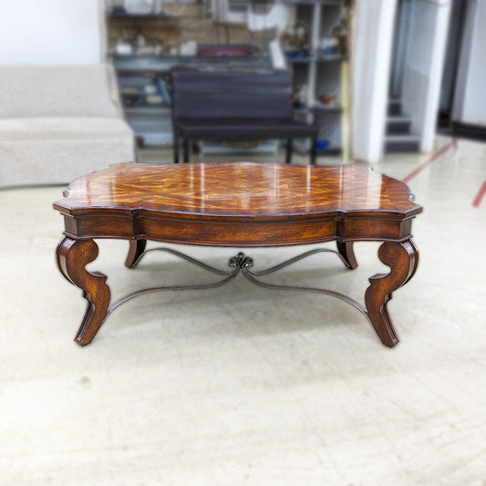 Large Wood Parquet Coffee Table
