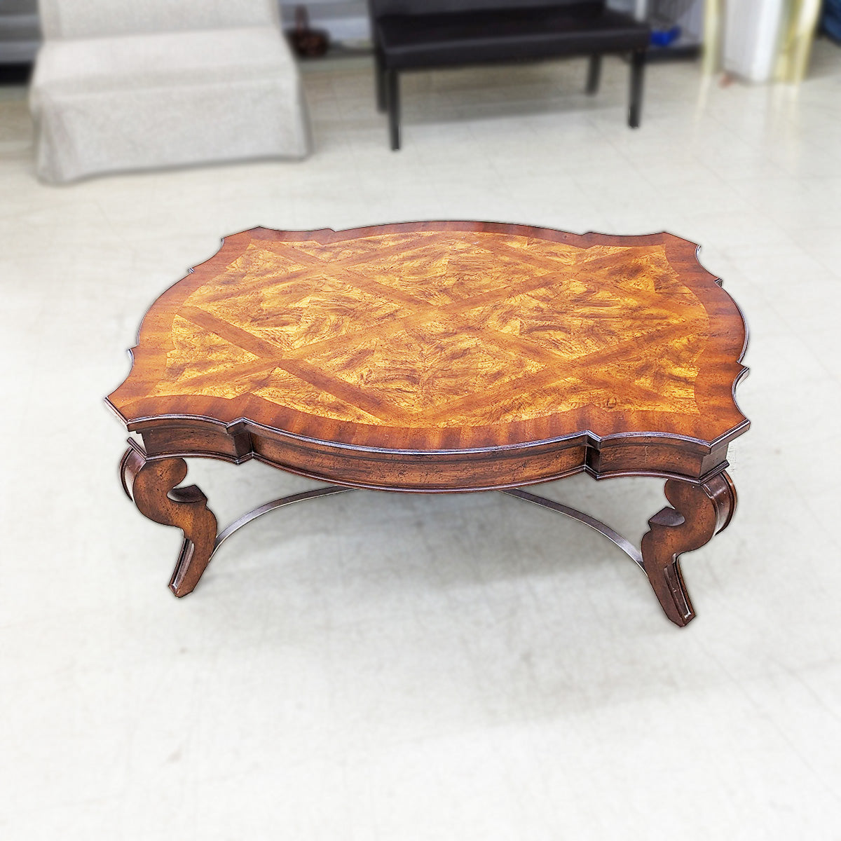 Large Wood Parquet Coffee Table - Habroc - Online ReStore