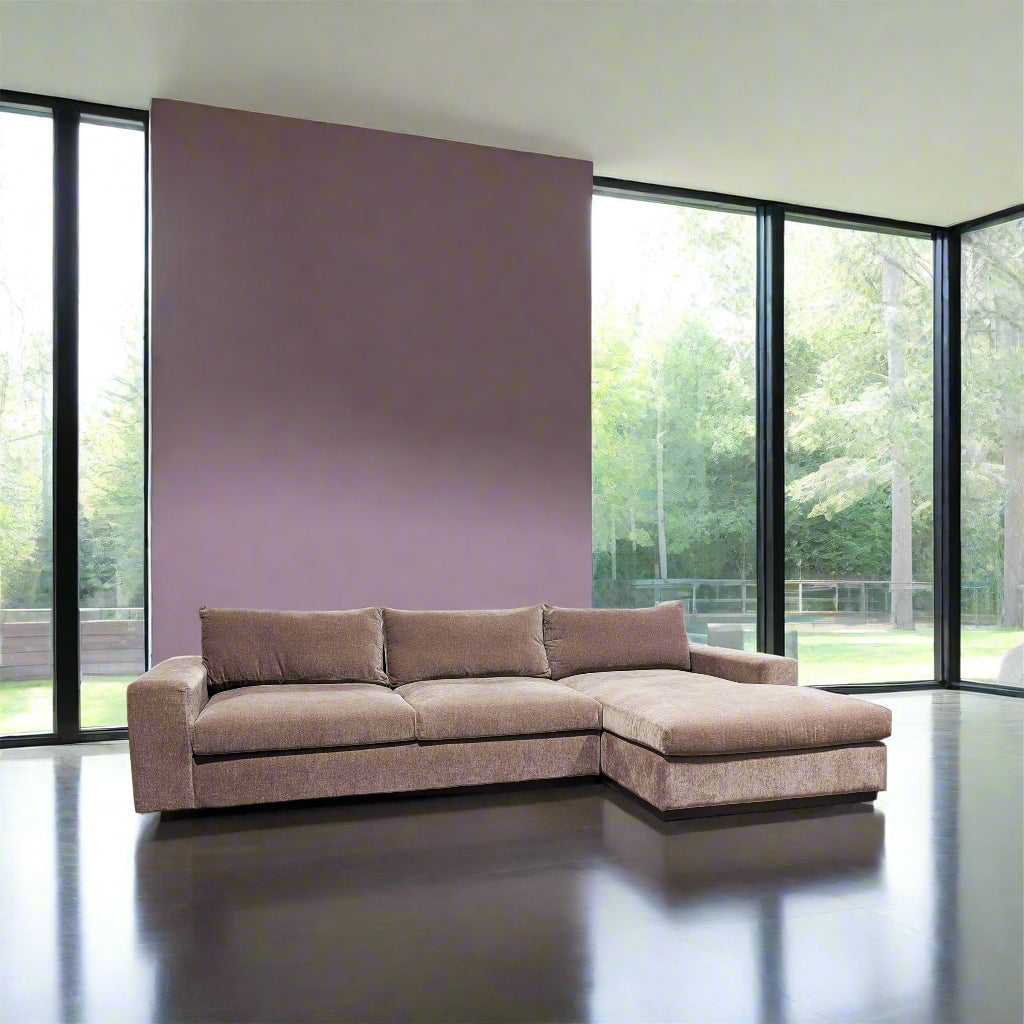 Mauve Microfiber Sectional Sofa