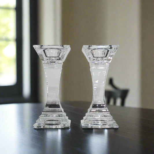 PAIR Short Crystal Candle Holders