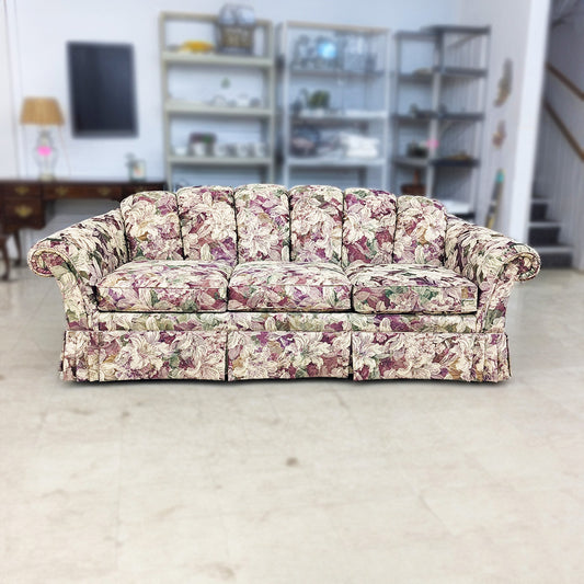 Plum Cream Floral Sofa