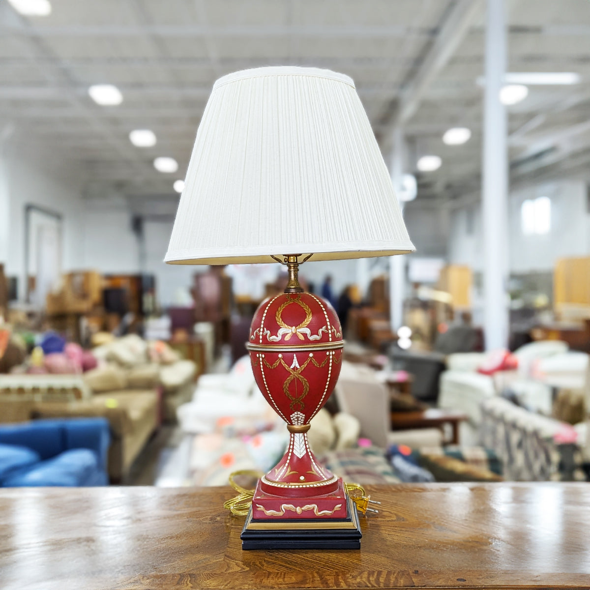 Red Gold Painted Table Lamp - Habroc - Online ReStore