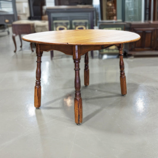 Round Double Drop-Leaf Dining Table - Habitat Oakland ReStores