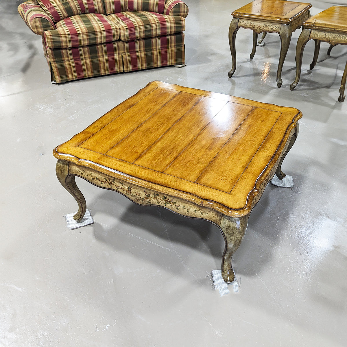 SET Faux Hand Painted Console, Pair End, Coffee Tables (Sold Separately) - Habroc - Online ReStore