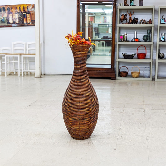 Tall Rattan Vase - Habroc - Online ReStore