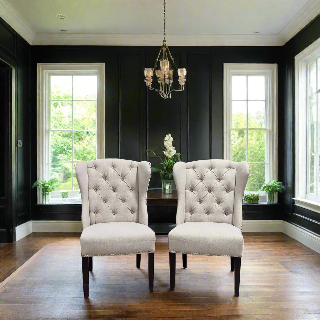 Tufted Neutral Chairs