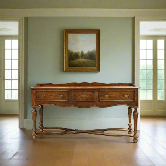 Vintage Oak Console Table