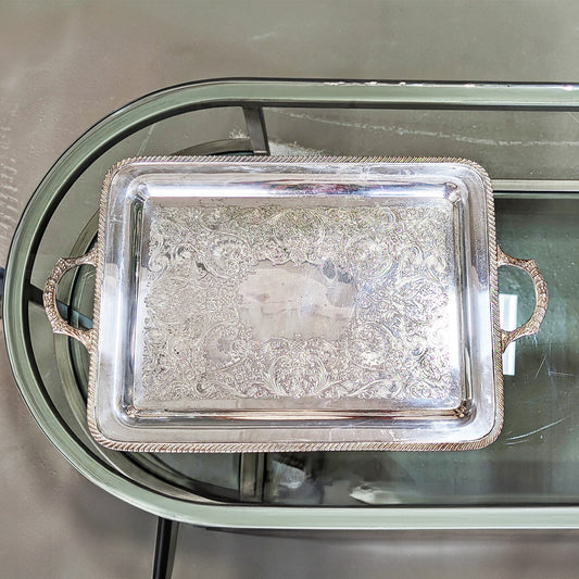Vintage Silver Plate Serving Tray - Habroc - Online ReStore